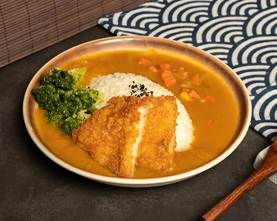 Golden Fish Fillet Curry Rice