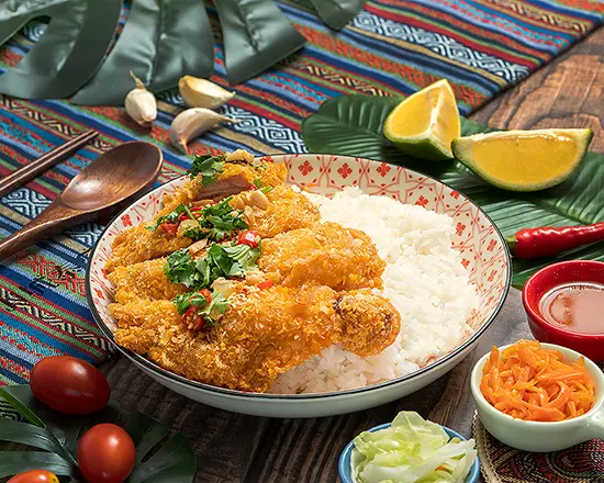 Thai Chili Crispy Chicken Leg Rice