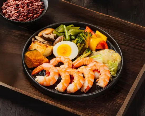 Item12 川燙鮮甜白蝦餐盒|blanched Fresh Shrimp Rice Box