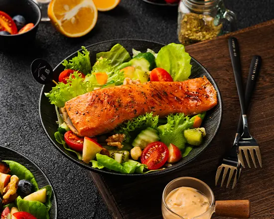 Item23 爐烤鮭魚菲力生菜沙拉盒|oven Roasted Salmon Fillet Lettuce Salad Box
