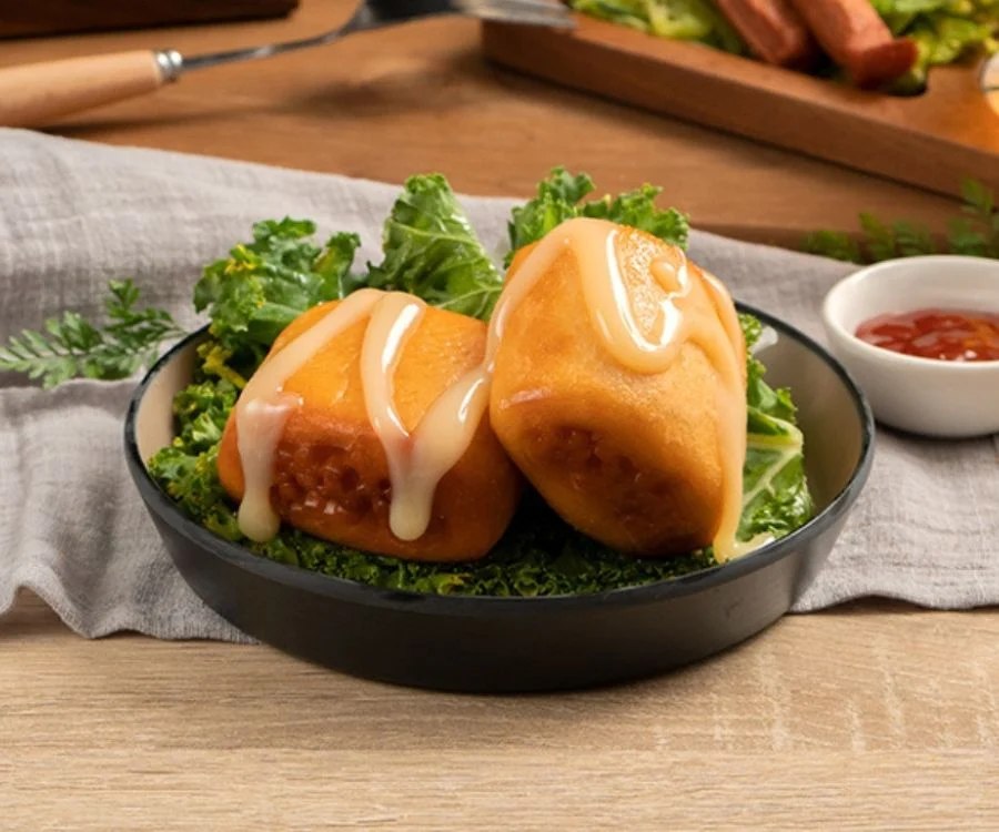 板橋早午餐煉乳銀絲卷裝盤