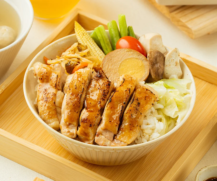 日式風味的照燒舒肥雞腿餐盒 新竹美食