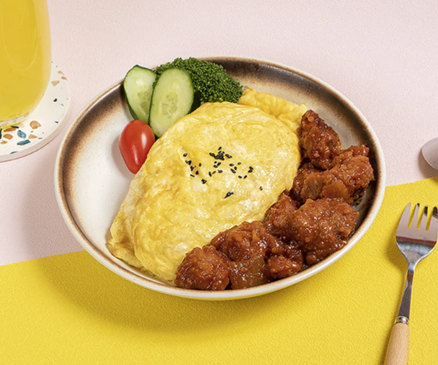 酸甜開胃的糖醋排骨蛋包飯 台中美食