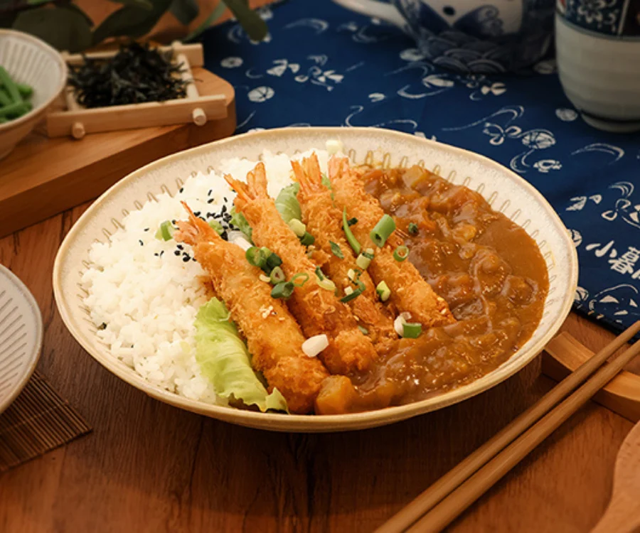豪華酥炸天婦羅蝦咖哩飯 中壢推薦
