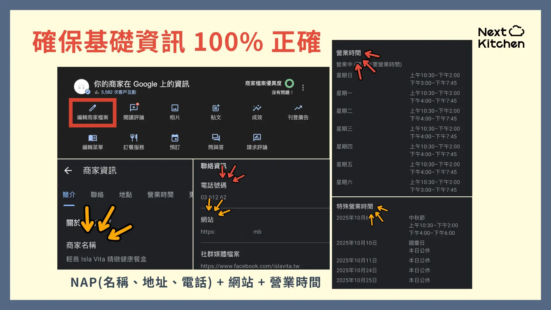 確保 Google 商家檔案基礎資訊 100% 正確 
