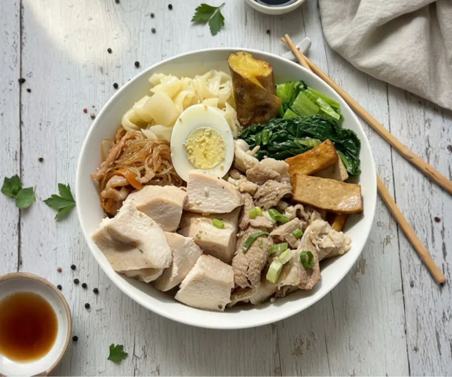 雙拼嫩雞蔥鹽豬 信義健康餐